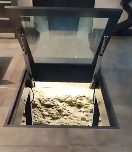 ouverture cave vitree acier