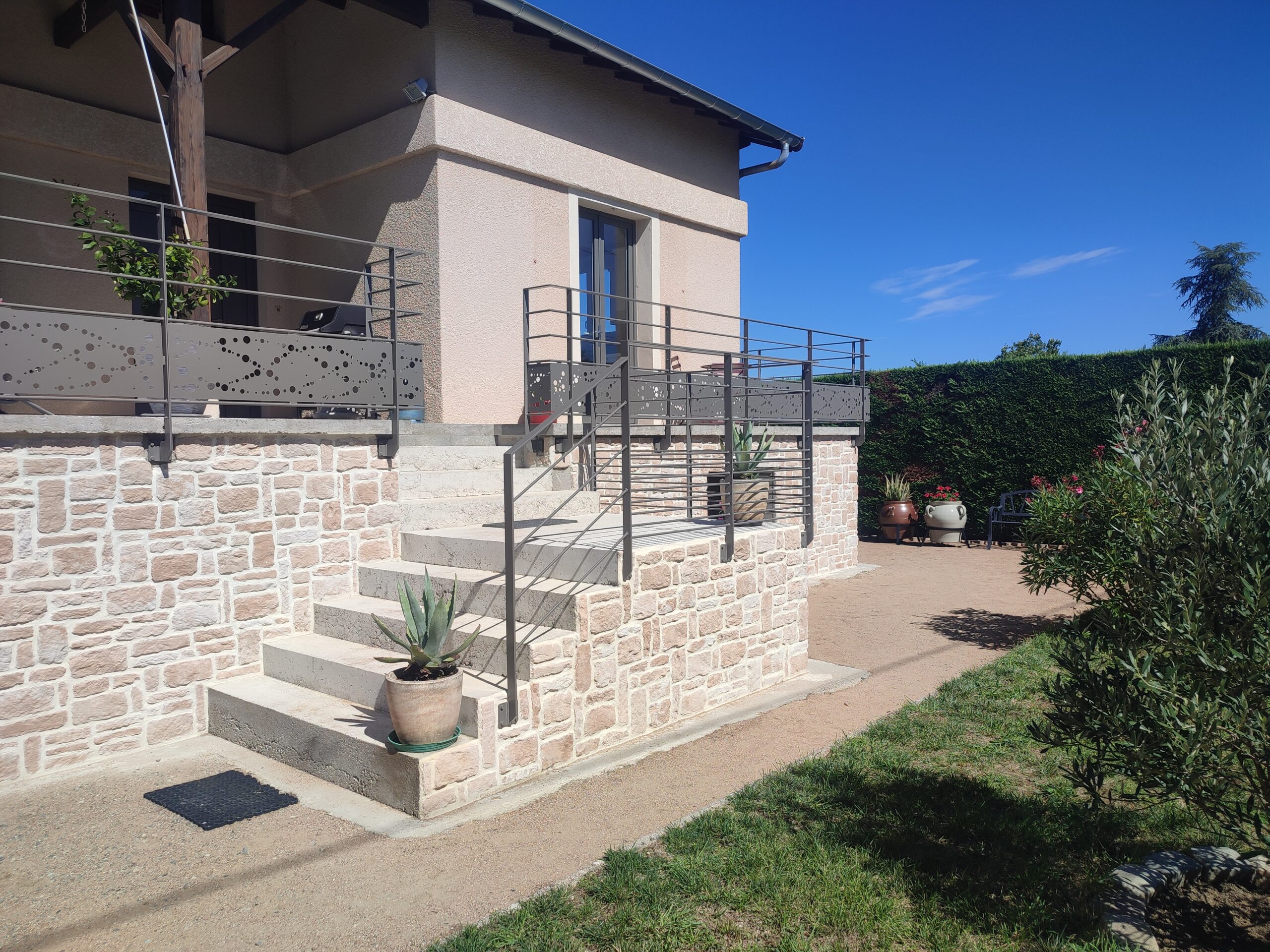 balustrade moderne gris acier 69